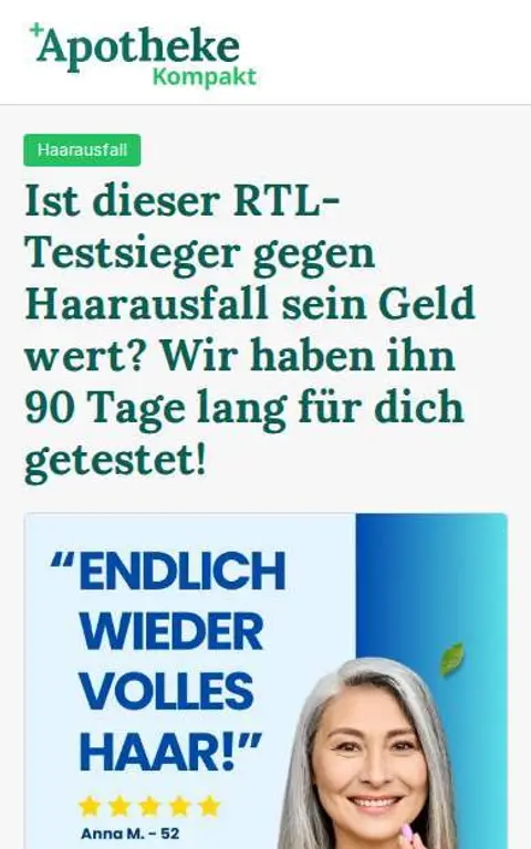 Apotheke Kompakt: apotheke-kompakt.info/fb/ist-dieser-rtl-testsieger-gegen-haarausfall-sein-geld-wert-fb